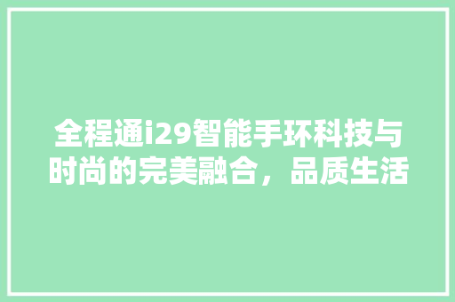 全程通i29智能手环科技与时尚的完美融合，品质生活的新选择