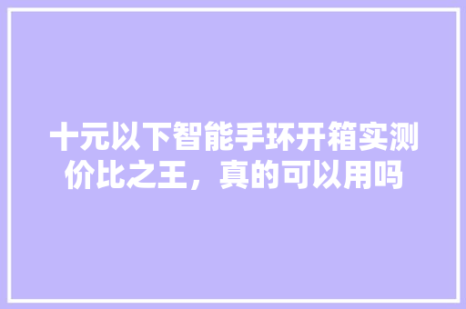 十元以下智能手环开箱实测价比之王，真的可以用吗