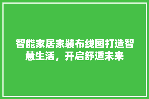 智能家居家装布线图打造智慧生活，开启舒适未来  第1张