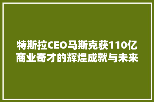 特斯拉CEO马斯克获110亿商业奇才的辉煌成就与未来展望