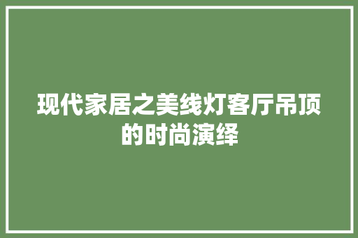 现代家居之美线灯客厅吊顶的时尚演绎