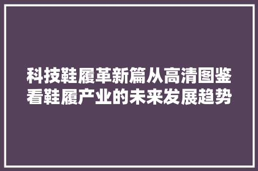 科技鞋履革新篇从高清图鉴看鞋履产业的未来发展趋势