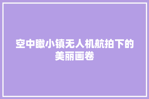 空中瞰小镇无人机航拍下的美丽画卷