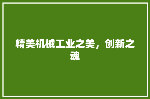 精美机械工业之美，创新之魂