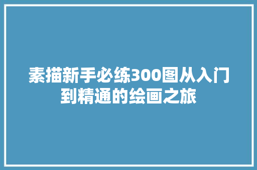 素描新手必练300图从入门到精通的绘画之旅