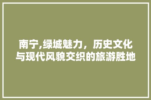 南宁,绿城魅力，历史文化与现代风貌交织的旅游胜地