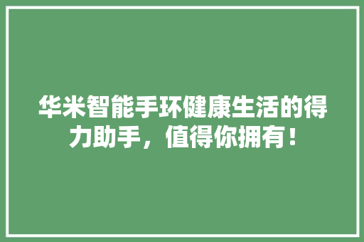 华米智能手环健康生活的得力助手，值得你拥有！