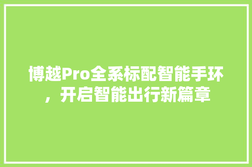 博越Pro全系标配智能手环，开启智能出行新篇章