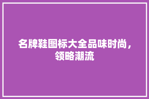 名牌鞋图标大全品味时尚，领略潮流