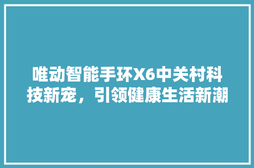 唯动智能手环X6中关村科技新宠，引领健康生活新潮流