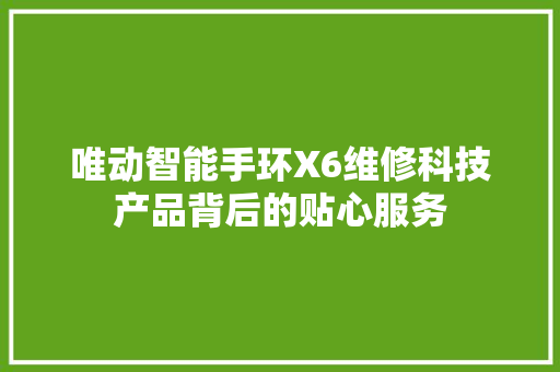 唯动智能手环X6维修科技产品背后的贴心服务