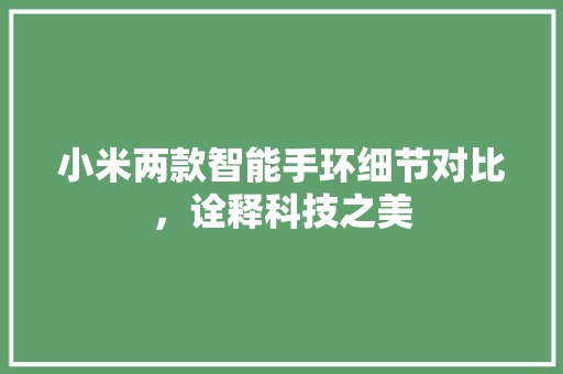 小米两款智能手环细节对比，诠释科技之美