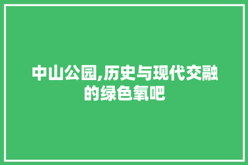 中山公园,历史与现代交融的绿色氧吧  第1张