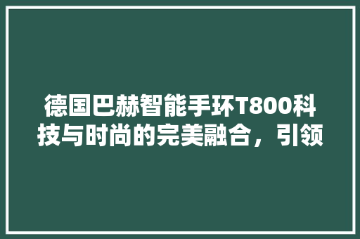 德国巴赫智能手环T800科技与时尚的完美融合，引领健康生活新潮流