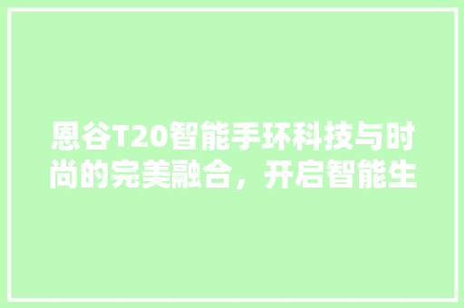 恩谷T20智能手环科技与时尚的完美融合，开启智能生活新篇章