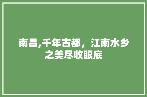 南昌,千年古都，江南水乡之美尽收眼底