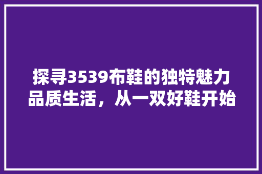 探寻3539布鞋的独特魅力品质生活，从一双好鞋开始