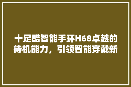 十足酷智能手环H68卓越的待机能力，引领智能穿戴新潮流