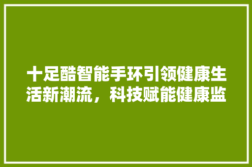 十足酷智能手环引领健康生活新潮流，科技赋能健康监测新时代