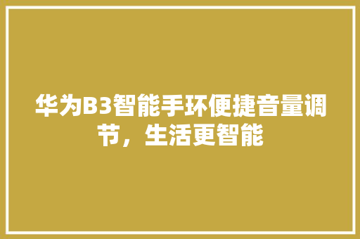 华为B3智能手环便捷音量调节，生活更智能