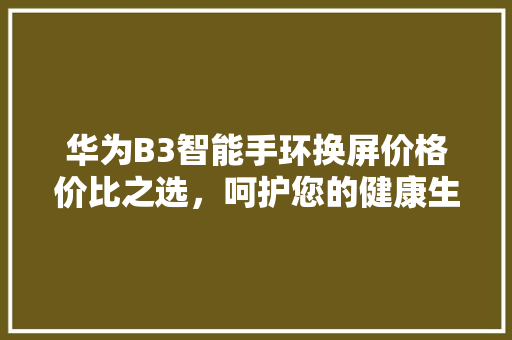 华为B3智能手环换屏价格价比之选，呵护您的健康生活  第1张