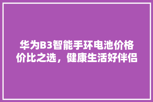 华为B3智能手环电池价格价比之选，健康生活好伴侣