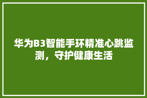 华为B3智能手环精准心跳监测，守护健康生活