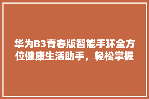 华为B3青春版智能手环全方位健康生活助手，轻松掌握健康状态