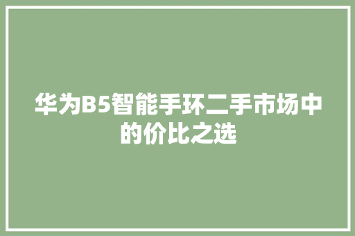 华为B5智能手环二手市场中的价比之选