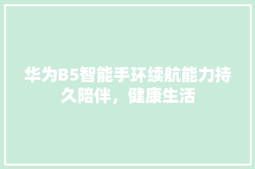 华为B5智能手环续航能力持久陪伴，健康生活