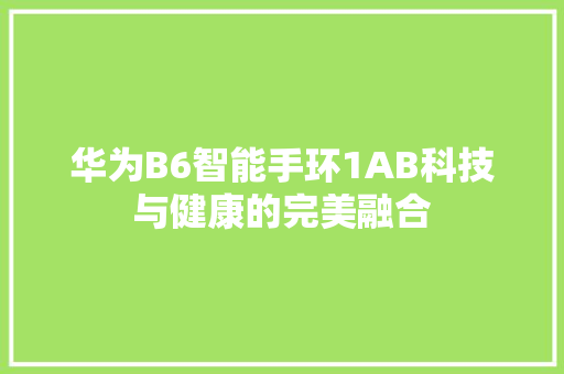 华为B6智能手环1AB科技与健康的完美融合  第1张