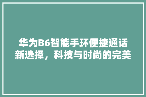 华为B6智能手环便捷通话新选择，科技与时尚的完美融合  第1张