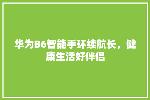 华为B6智能手环续航长，健康生活好伴侣