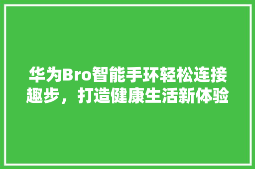 华为Bro智能手环轻松连接趣步，打造健康生活新体验