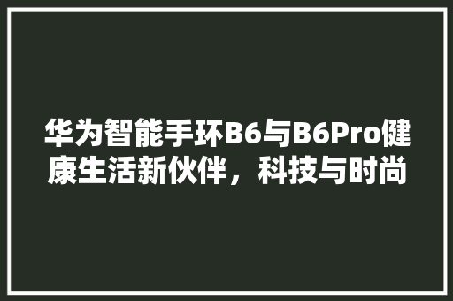 华为智能手环B6与B6Pro健康生活新伙伴，科技与时尚的完美融合