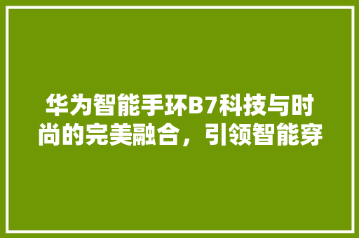 华为智能手环B7科技与时尚的完美融合，引领智能穿戴新潮流