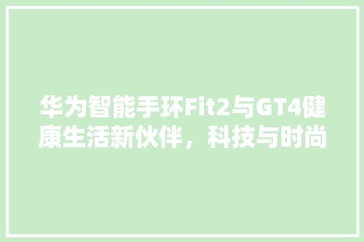 华为智能手环Fit2与GT4健康生活新伙伴，科技与时尚的完美结合