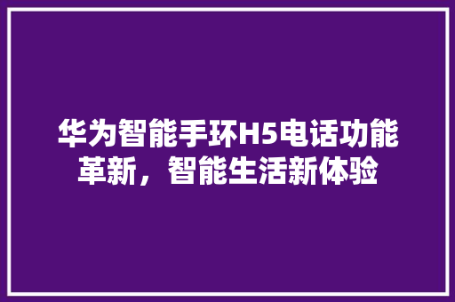 华为智能手环H5电话功能革新，智能生活新体验