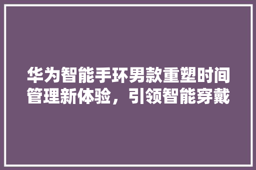 华为智能手环男款重塑时间管理新体验，引领智能穿戴潮流  第1张