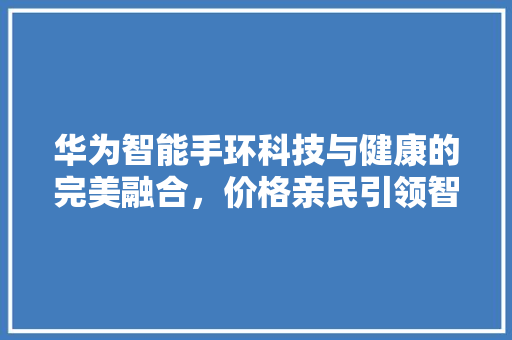 华为智能手环科技与健康的完美融合，价格亲民引领智能穿戴潮流