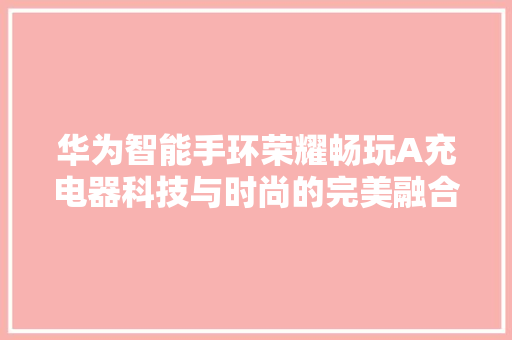 华为智能手环荣耀畅玩A充电器科技与时尚的完美融合