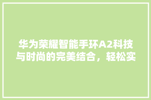 华为荣耀智能手环A2科技与时尚的完美结合，轻松实现微信消息提醒