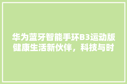 华为蓝牙智能手环B3运动版健康生活新伙伴，科技与时尚的完美融合