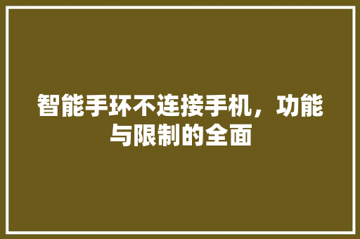 智能手环不连接手机，功能与限制的全面