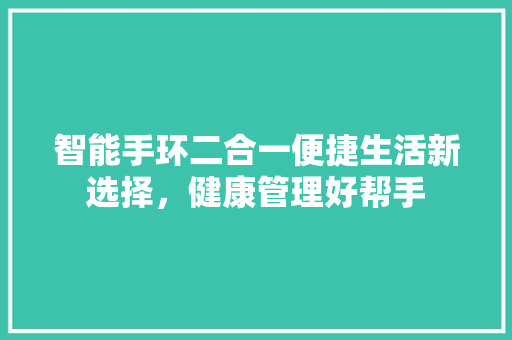 智能手环二合一便捷生活新选择，健康管理好帮手