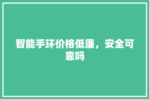 智能手环价格低廉，安全可靠吗  第1张