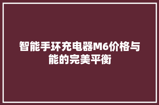 智能手环充电器M6价格与能的完美平衡