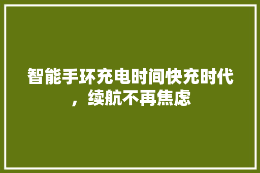 智能手环充电时间快充时代，续航不再焦虑  第1张