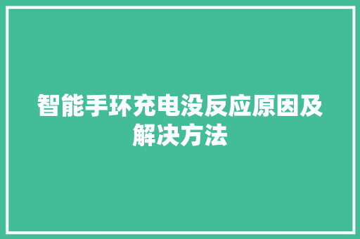 智能手环充电没反应原因及解决方法