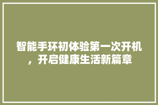 智能手环初体验第一次开机，开启健康生活新篇章  第1张